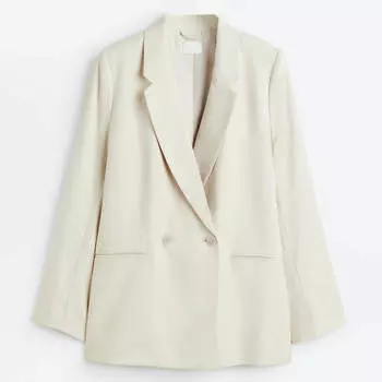Пиджак H&M Double-breasted, светло-бежевый