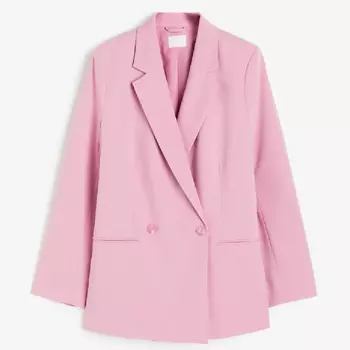 Пиджак H&M Double-breasted, розовый