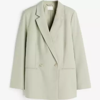 Пиджак H&M Double-breasted, светло-зеленый