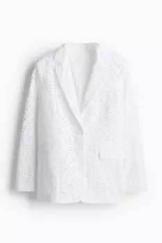 Пиджак H&M Eyelet Embroidery, белый