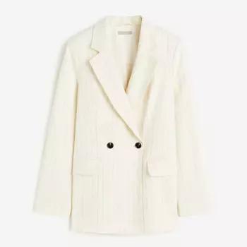 Пиджак H&M Oversized Double-breasted, кремовый