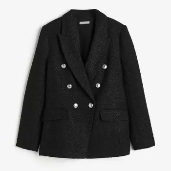 Пиджак H&M Textured-weave, черный