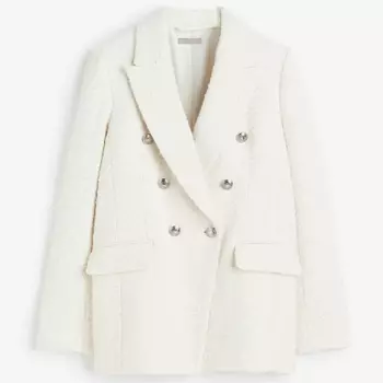 Пиджак H&M Textured-weave, кремовый