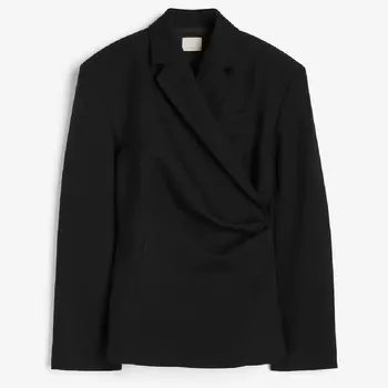 Пиджак H&M Wool Wrap, черный