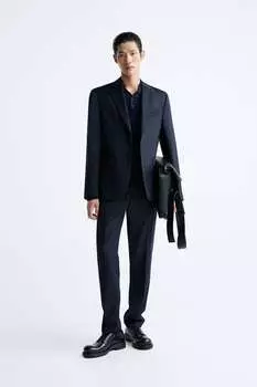 Пиджак из 100% шерсти ZARA, синий