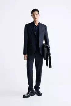 Пиджак из 100% шерсти ZARA, синий