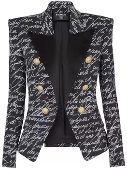 Пиджак Love Letter, сшитый на заказ Balmain, черный