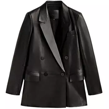 Пиджак Massimo Dutti Double-breasted, черный