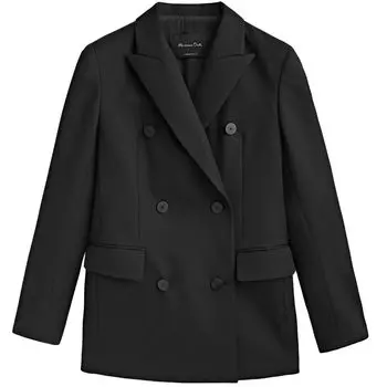 Пиджак Massimo Dutti Double-breasted, черный