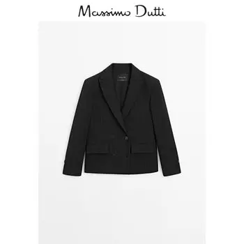 Пиджак Massimo Dutti укороченный, черный