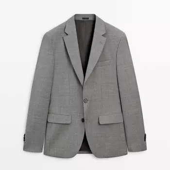 Пиджак Massimo Dutti Wool Suit, серый