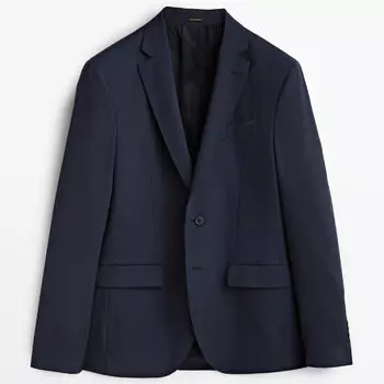 Пиджак Massimo Dutti Wool Suit, темно-синий