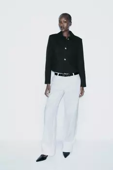 Пиджак пике ZARA, черный