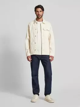 Пиджак-рубашка с планкой на пуговицах Casual Friday, кремовый