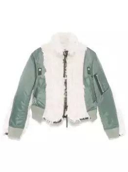 Пиджак со вставками SACAI, зеленый