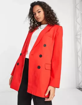 Пиджак Stradivarius Oversized, красный