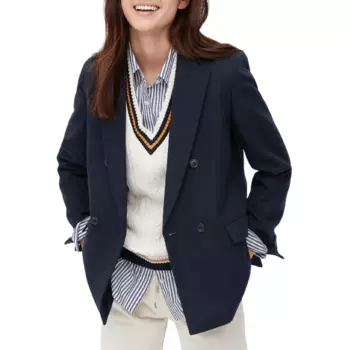 Пиджак Uniqlo Double breasted, темно-синий