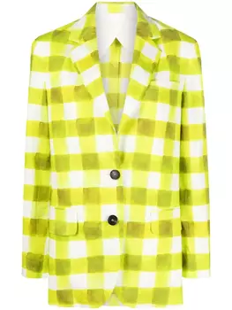 Пиджак в клетку гингем MSGM, желтый