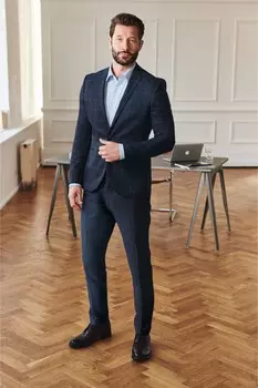 Пиджак в клетку Next, синий