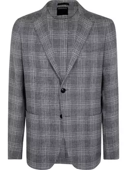 Пиджак в клетку Zegna, серый