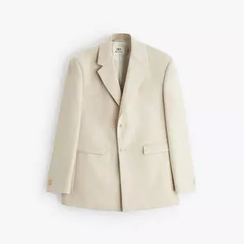 Пиджак Zara Relaxed Fit, бежевый