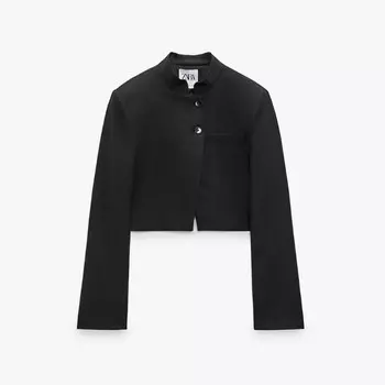 Пиджак Zara Tailored Cropped, черный