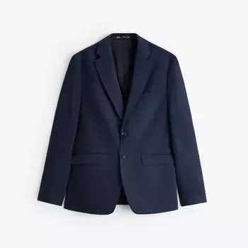 Пиджак Zara Textured Suit, темно-синий