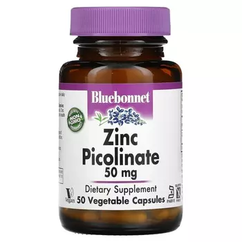 Пиколинат Цинка Bluebonnet Nutrition, 50 растительных капсул