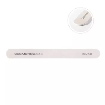 Пилочка для натуральных ногтей, тонкая, прямая - slim 180/240 Cosmetics Zone