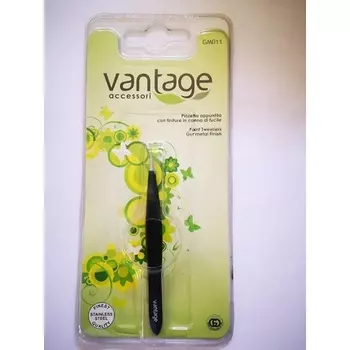 Пинцет для бровей Vantage, заостренный, стальной Vantage