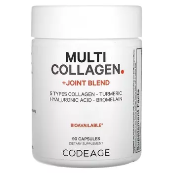 Пищевая добавка Codeage Multi Collagen + Joint Blend без глютена, 90 капсул
