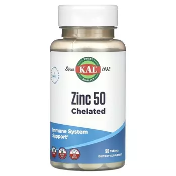 Добавка KAL Zinc Chelated, 90 таблеток