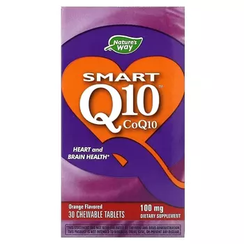 Добавка Nature's Way Smart Q10 апельсин 100 мг, 30 жевательных таблеток
