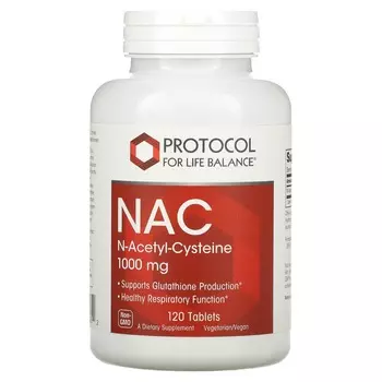 Пищевая Добавка Protocol for Life Balance NAC, 120 таблеток