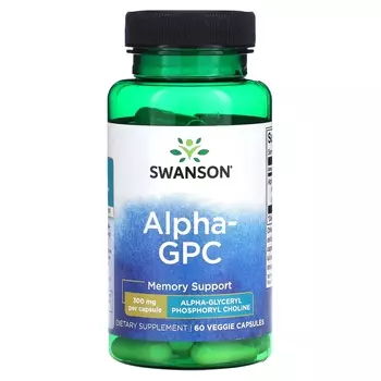 Добавка Swanson Alpha GPC для памяти, 60 растительных капсул