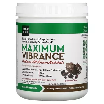 Пищевая Добавка Vibrant Health Maximum Vibrance, шоколадный вкус, 721,8 г
