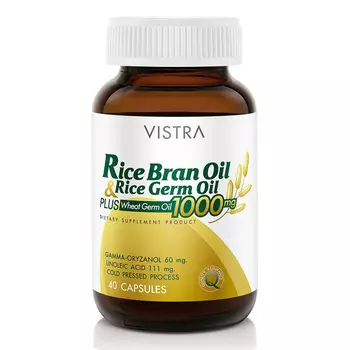 Добавка Vistra Rice bran oil & rice germ oil 1000 мг, 40 капсул