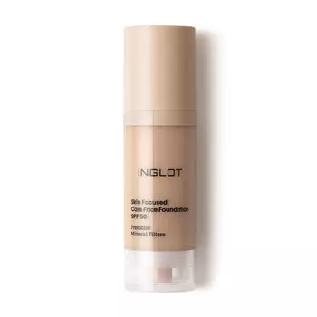 Питательная тональная основа с spf50 для лица 306 средне-бежевый, 30 мл Inglot Skin focused care face foundation, цвет 306 medium beige