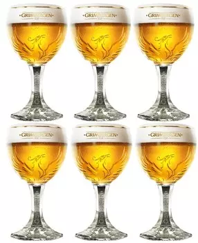 Пивные бокалы Grimbergen на ножке 330 мл - 6 шт, прозрачный