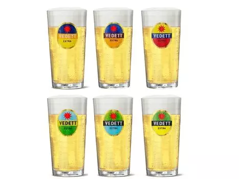 Пивные бокалы Vedett экстра 250 мл - 6 шт Brouwerij Roman, прозрачный