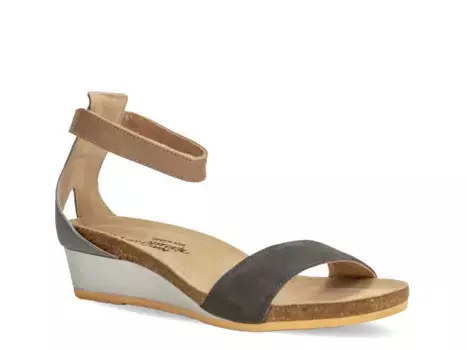 Pixie Wedge Сандалии Naot, Black Suede