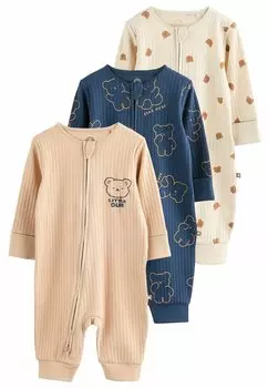 Пижама 3 Pack Regular Fit Next, темно-коричневый мишка