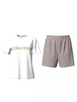 Пижама CALVIN KLEIN UNDERWEAR, цвет Wei/ Grau