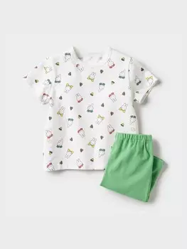 Пижама детская Uniqlo, цвет 53 зеленый