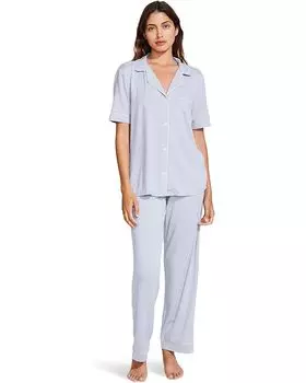 Пижама Eberjey Gisele Pant PJ Set, цвет Ice Blue/Ivory