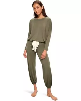 Пижама Eberjey Gisele Slouchy Pajama Set, цвет Moss/Ivory
