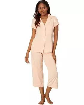 Пижама Eberjey Gisele - The Cropped Pajama Set, цвет Peach Parfait/Ivory