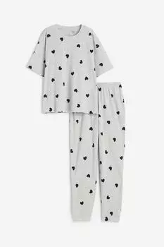 Пижама H&M Jersey, серый