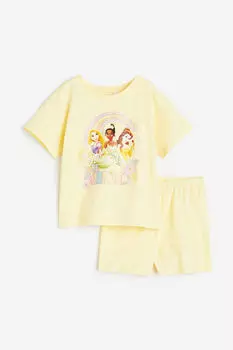 Пижама из джерси с принтом H&M, желтый