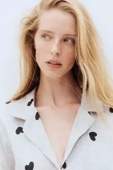 Пижама из джерси с рисунком H&M, серый